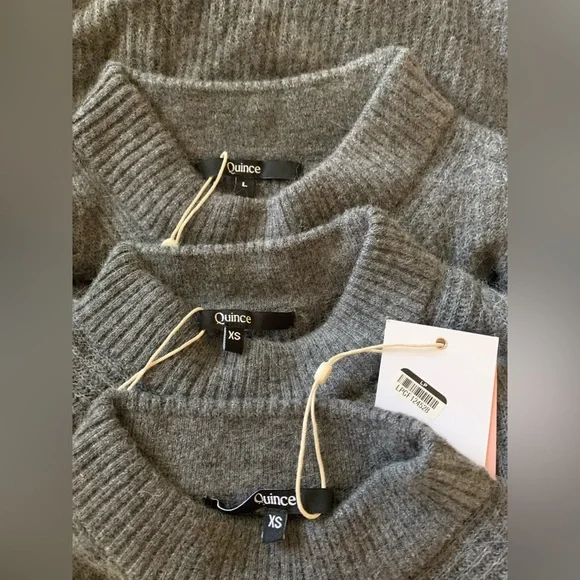 NWT QUINCE gray crew necked sweater wool and alpaca 🦙 - Picture 4 of 9